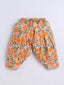Kid One Infants Phool Bahar Pure Cotton Printed Kurti Salwar With Dupatta For Girls Orange