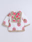 Kid One Infants Phool Bahar Pure Cotton Printed Kurti Salwar With Dupatta For Girls Pink