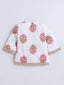 Kid One Infants Phool Bahar Pure Cotton Printed Kurti Salwar With Dupatta For Girls Pink