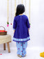 Kid One Om Embroidered Kurti With Salwar Set For Girls Blue