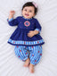 Kid One Infants Om Embroidered Kurti With Salwar Set For Girls Blue