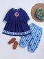 Kid One Infants Om Embroidered Kurti With Salwar Set For Girls Blue