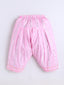 Kid One Stripes Full Sleeves Cotton Kurti Salwar With Dupatta Set For Girls Light Pink