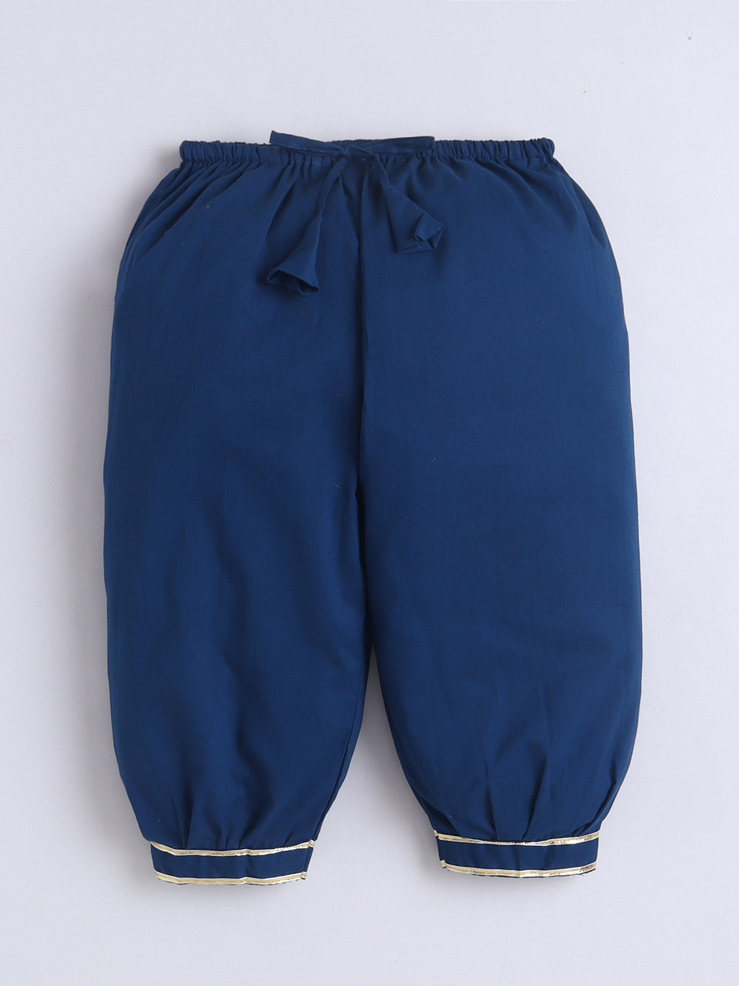 Kid One Ikkat Print Cotton Kurti With Salwar Set Blue
