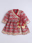 Kid One Infants Ikkat Print Cotton Kurti With Salwar Set Red