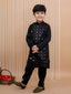 Kid One Embroidered Sherwani Kurta Pajama Set Black For Boys