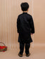Kid One Embroidered Sherwani Kurta Pajama Set Black For Boys