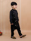 Kid One Embroidered Sherwani Kurta Pajama Set Black For Boys