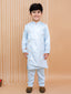 Kid One Embroidered Sherwani Kurta Pajama Set For Boys Blue