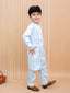 Kid One Embroidered Sherwani Kurta Pajama Set For Boys Blue