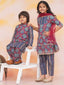 KID1 3 Tier Kurti With Pants And Dupatta For Girls With Floral Jacket With Motiff Printed Kurta And Dhoti Set For Boys - Blue