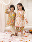 KID1 Madhubani Print Kurti Dhoti With Jacket For Girls With Madhubani Print Kurta Pajama With Boys - Yellow